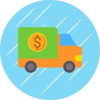 Money Transport Flat Circle Icon Design vector