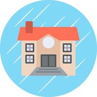 Mansion Flat Circle Icon Design vector