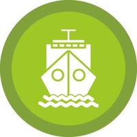 Ship Line Shadow Circle Icon Design vector