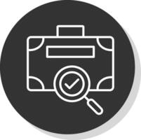 Suitcase Line Shadow Circle Icon Design vector
