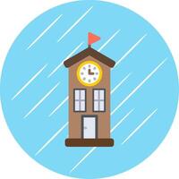 Clock Tower Flat Circle Icon Design vector