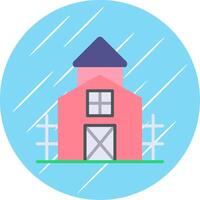 Farmhouse Flat Circle Icon Design vector