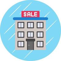 House For Sale Flat Circle Icon Design vector