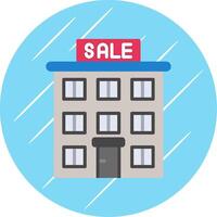 House For Sale Flat Circle Icon Design vector