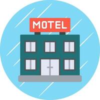 Motel Flat Circle Icon Design vector