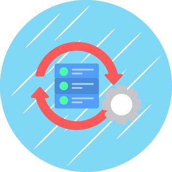 Data Processing Flat Circle Icon Design vector