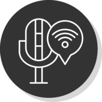 Connection Line Shadow Circle Icon Design vector