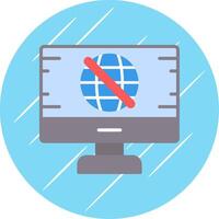 No señal plano circulo icono diseño vector