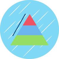 Pyramid Charts Flat Circle Icon Design vector