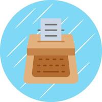 Typewriter Flat Circle Icon Design vector