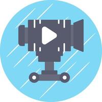 Camera Dolly Flat Circle Icon Design vector