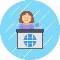 Teleprompter Flat Circle Icon Design vector