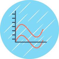 Wave Chart Flat Circle Icon Design vector