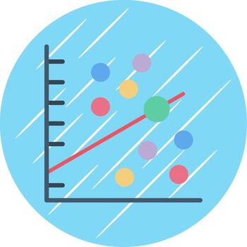 dispersión grafico plano circulo icono diseño vector