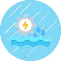 Hydro Power Flat Circle Icon Design vector