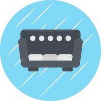 Sofa Flat Circle Icon Design vector