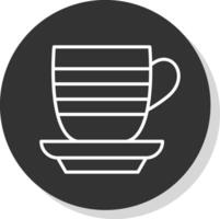 taza línea sombra circulo icono diseño vector