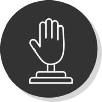 mano línea sombra circulo icono diseño vector