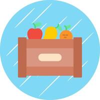 Fruta caja plano circulo icono diseño vector