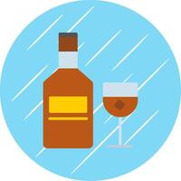 whisky plano circulo icono diseño vector