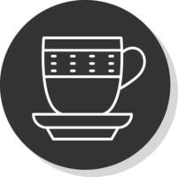 Cup Line Shadow Circle Icon Design vector