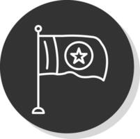 bandera línea sombra circulo icono diseño vector