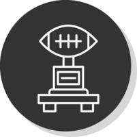 Football Line Shadow Circle Icon Design vector