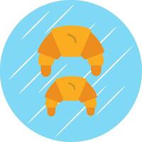 Croissant Flat Circle Icon Design vector