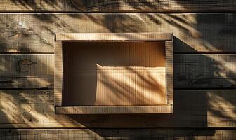 Cardboard simplicity on wood photo