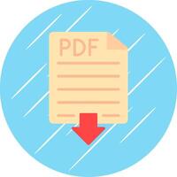 pdf plano circulo icono diseño vector