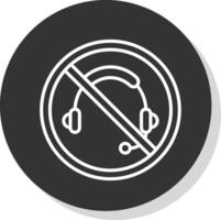 Prohibited Sign Line Shadow Circle Icon Design vector