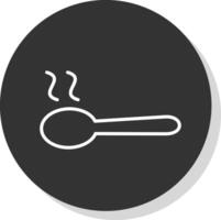 Spoon Line Shadow Circle Icon Design vector