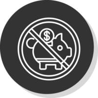 Prohibited Sign Line Shadow Circle Icon Design vector