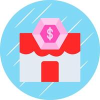 Pawn Shop Flat Circle Icon Design vector