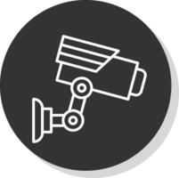 cctv línea sombra circulo icono diseño vector