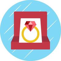 Diamond Ring Flat Circle Icon Design vector