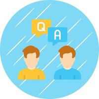 Question And Answer Flat Circle Icon Design vector
