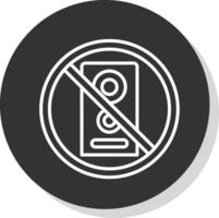 No speaker Line Shadow Circle Icon Design vector