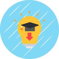 Idea Bulb Flat Circle Icon Design vector