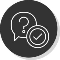 Question Line Shadow Circle Icon Design vector