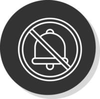 prohibido firmar línea sombra circulo icono diseño vector