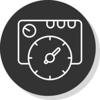 Thermostat Line Shadow Circle Icon Design vector