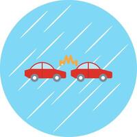 Car Crash Flat Circle Icon Design vector