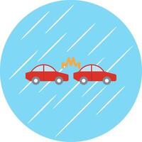 Car Crash Flat Circle Icon Design vector