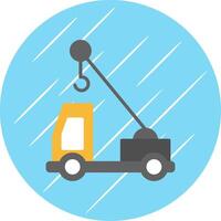 Crane Truck Flat Circle Icon Design vector