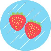 Strawberries Flat Circle Icon Design vector