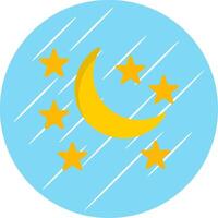 Moon Flat Circle Icon Design vector