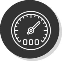 Thermostat Line Shadow Circle Icon Design vector