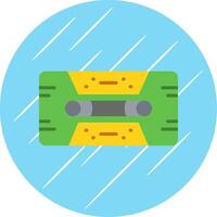 Cassette Tape Flat Circle Icon Design vector