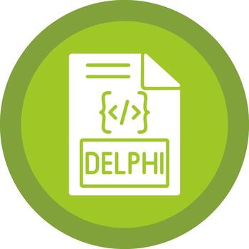 Delphi Line Shadow Circle Icon Design vector